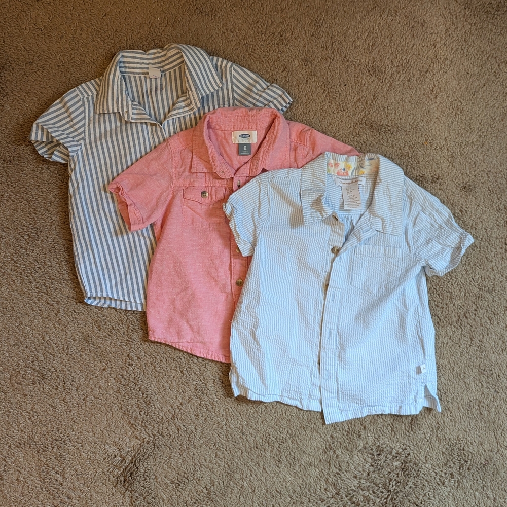 Old Navy Blue and Pink Button Down Shirts Casual Collection